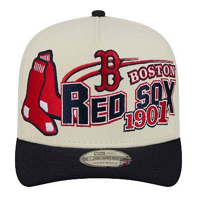 Men's New Era Cream/Navy Boston Red Sox Classic A-Frame 9FIFTY Snapback Hat