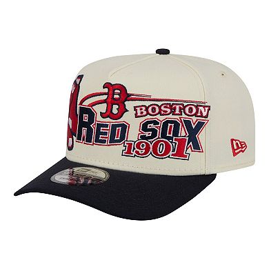 Men's New Era Cream/Navy Boston Red Sox Classic A-Frame 9FIFTY Snapback Hat