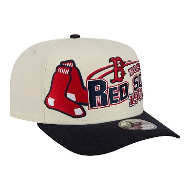 Men's New Era Cream/Navy Boston Red Sox Classic A-Frame 9FIFTY Snapback Hat