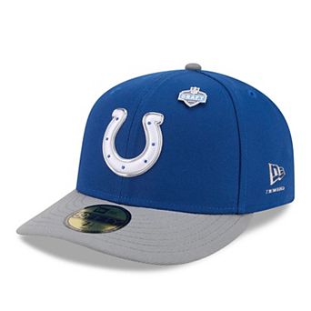 Men's New Era Royal/Gray Indianapolis Colts 2026 NFL Draft Pre-Curved 59FIFTY Fitted Hat