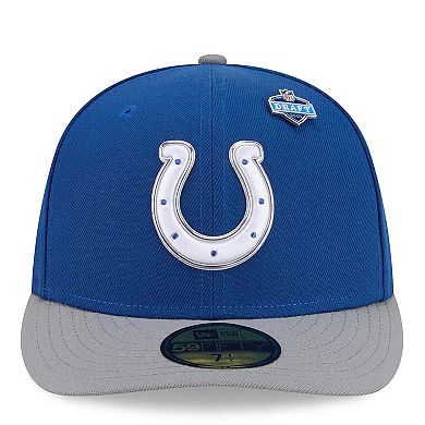 Men's New Era Royal/Gray Indianapolis Colts 2026 NFL Draft Pre-Curved 59FIFTY Fitted Hat