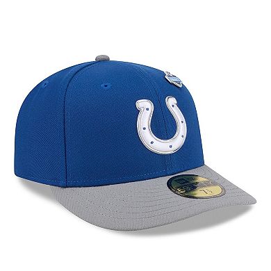 Men's New Era Royal/Gray Indianapolis Colts 2026 NFL Draft Pre-Curved 59FIFTY Fitted Hat