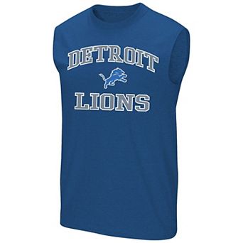 Men's Fanatics Blue Detroit Lions Big & Tall Hart & Soul Muscle Tank Top