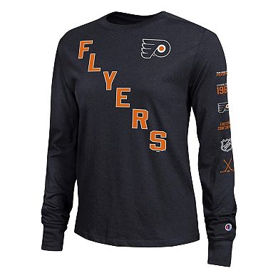 Women's Champion Black Philadelphia Flyers 2-Hit Long Sleeve T-Shirt