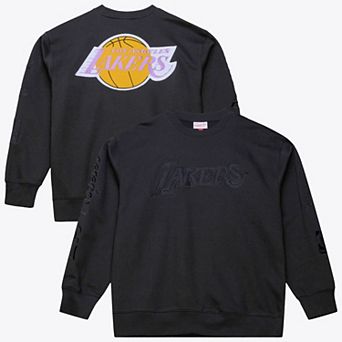 Men's Mitchell & Ness Black Los Angeles Lakers Phantom Fleece Sweatshirt