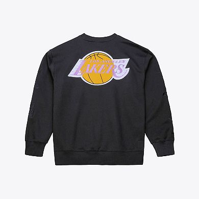 Men's Mitchell & Ness Black Los Angeles Lakers Phantom Fleece Sweatshirt
