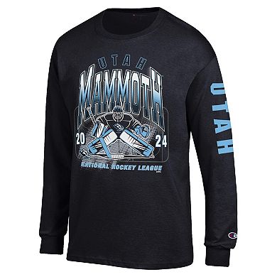 Men's Champion Black Utah Mammoth Long Sleeve Jersey T-Shirt