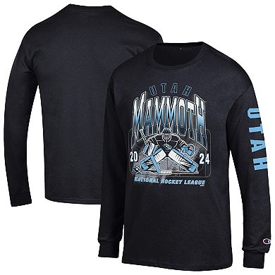 Men's Champion Black Utah Mammoth Long Sleeve Jersey T-Shirt