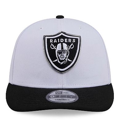 Men's New Era White/Black Las Vegas Raiders 2026 NFL Draft Pre-Curved 9FIFTY Snapback Hat