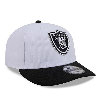 Men's New Era White/Black Las Vegas Raiders 2026 NFL Draft Pre-Curved 9FIFTY Snapback Hat