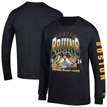 Men's Champion Black Boston Bruins Long Sleeve Jersey T-Shirt