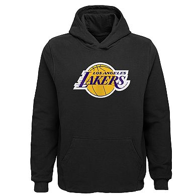 Youth Outerstuff Black Los Angeles Lakers Primary Logo Pullover Hoodie