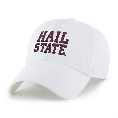 Men's '47 White Mississippi State Bulldogs Clean Up Adjustable Hat