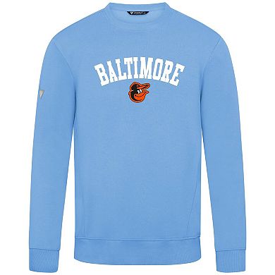 Men's Levelwear Light Blue Baltimore Orioles Zane Felt Arch Pullover Sweatshirt