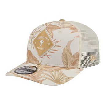 Men's New Era Tan Philadelphia Phillies Tonal Palm 9SEVENTY Adjustable Trucker Hat
