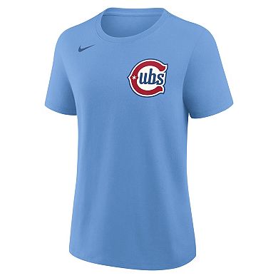 Women's Nike Dansby Swanson Light Blue Chicago Cubs Name & Number T-Shirt