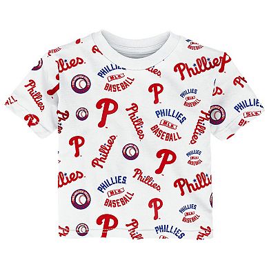 Toddler Outerstuff White Philadelphia Phillies Run Down T-Shirt