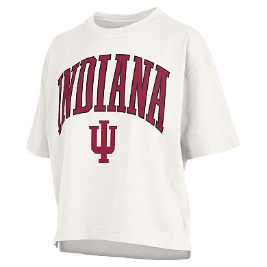 Women's Pressbox White Indiana Hoosiers Plus Size Nelson Motley Crew Oversized Slub T-Shirt