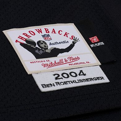 Men's Mitchell & Ness Ben Roethlisberger Black Pittsburgh Steelers 2004 Authentic Throwback Jersey