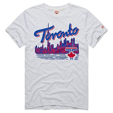 Men's Homage Ash Toronto Blue Jays Tri-Blend Hyperlocal T-Shirt