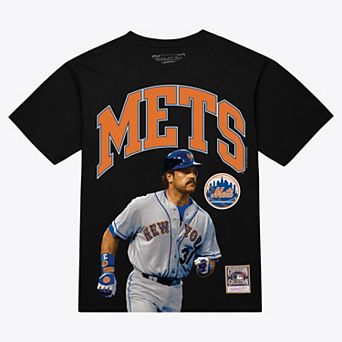 Men's Mitchell & Ness Mike Piazza Black New York Mets Photo Arch Player Graphic T-Shirt