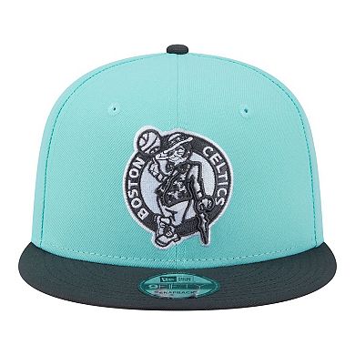 Men's New Era Turquoise/Charcoal Boston Celtics Color Pack Two-Tone 9FIFTY Snapback Hat