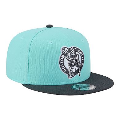 Men's New Era Turquoise/Charcoal Boston Celtics Color Pack Two-Tone 9FIFTY Snapback Hat