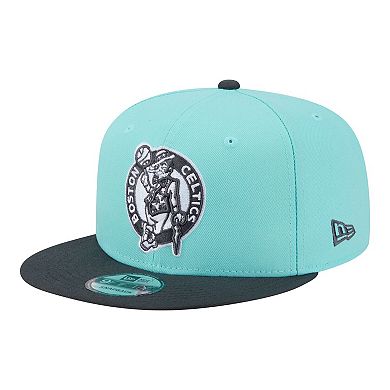 Men's New Era Turquoise/Charcoal Boston Celtics Color Pack Two-Tone 9FIFTY Snapback Hat
