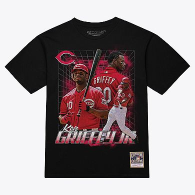 Men's Mitchell & Ness Ken Griffey Jr. Black Cincinnati Reds Legendary Collage Player T-Shirt