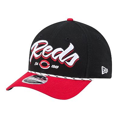 Men's New Era Black/Red Cincinnati Reds Team Loyal 9FORTY M-Crown Adjustable Hat