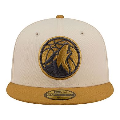 Men's New Era Cream/Tan Minnesota Timberwolves Two-Tone Color Pack 59FIFTY Fitted Hat