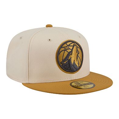 Men's New Era Cream/Tan Minnesota Timberwolves Two-Tone Color Pack 59FIFTY Fitted Hat