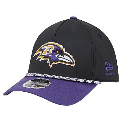Men's Black/Purple Baltimore Ravens Rope M-Crown A-Frame 39THIRTY Flex Hat
