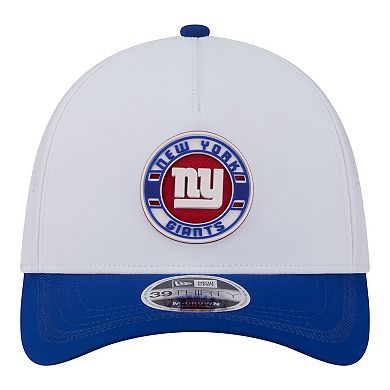 Men's New Era White/Royal New York Giants Patch 39THIRTY A-Frame M-Crown Perforated Flex Hat