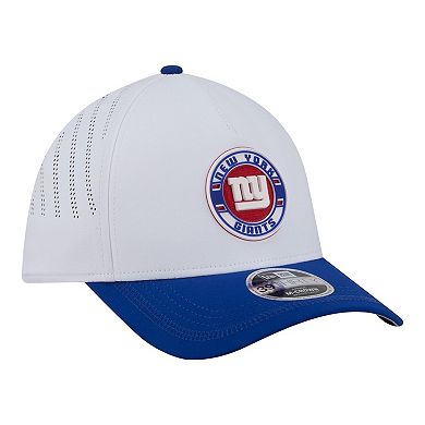 Men's New Era White/Royal New York Giants Patch 39THIRTY A-Frame M-Crown Perforated Flex Hat