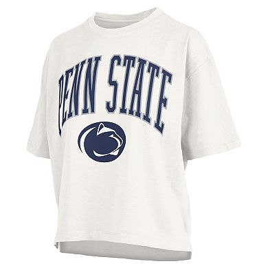 Women's Pressbox White Penn State Nittany Lions Plus Size Nelson Motley Crew Oversized Slub T-Shirt