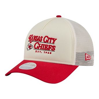 Women's New Era Cream/Red Kansas City Chiefs Retro A-Frame 9FORTY Adjustable Hat