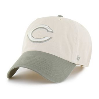 Men's '47 Natural/Olive Cincinnati Reds Two-Tone Fashion Clean Up Adjustable Hat