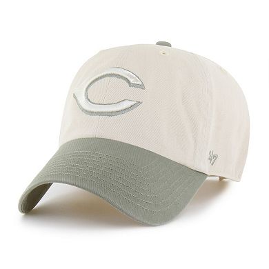 Men's '47 Natural/Olive Cincinnati Reds Two-Tone Fashion Clean Up Adjustable Hat