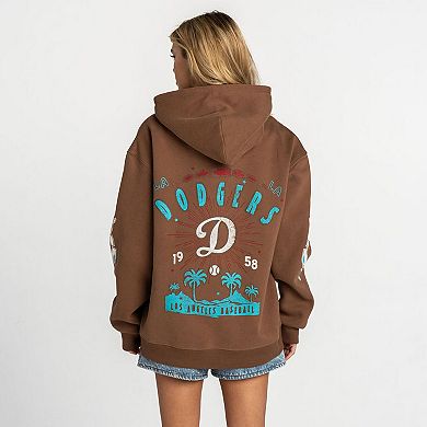 Women's The Wild Collective Brown Los Angeles Dodgers Oversized Hoodie