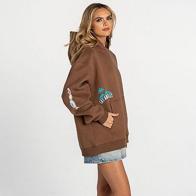 Women's The Wild Collective Brown Los Angeles Dodgers Oversized Hoodie