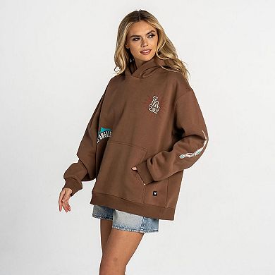 Women's The Wild Collective Brown Los Angeles Dodgers Oversized Hoodie