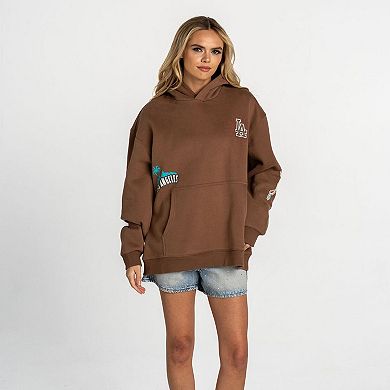 Women's The Wild Collective Brown Los Angeles Dodgers Oversized Hoodie