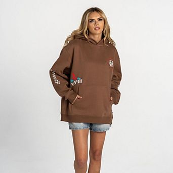 Women's The Wild Collective Brown New York Yankees Oversized Hoodie