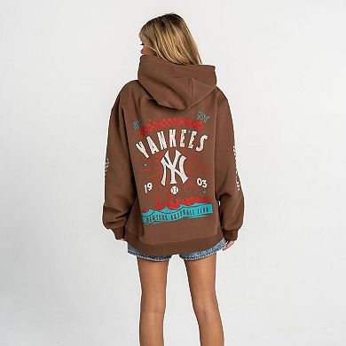 Women's The Wild Collective Brown New York Yankees Oversized Hoodie