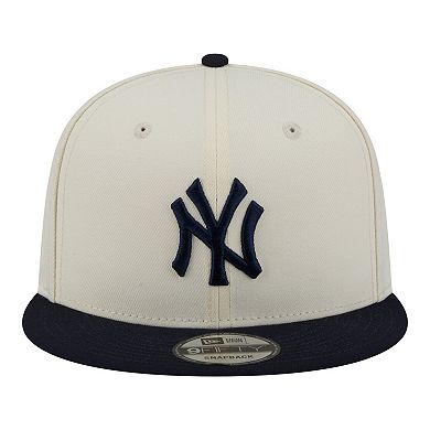 Men's New Era Cream/Navy New York Yankees Localized 9FIFTY Snapback Hat