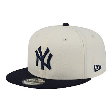 Men's New Era Cream/Navy New York Yankees Localized 9FIFTY Snapback Hat