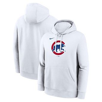 Men's Nike White Chicago Cubs Logo Club Hoodie