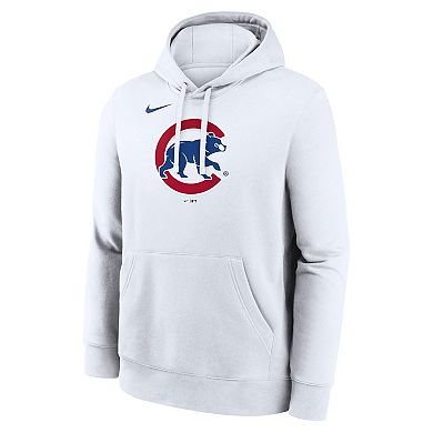 Men's Nike White Chicago Cubs Logo Club Hoodie