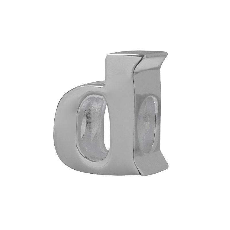 Individuality Beads Sterling Silver Initial Bead, Womens, Grey